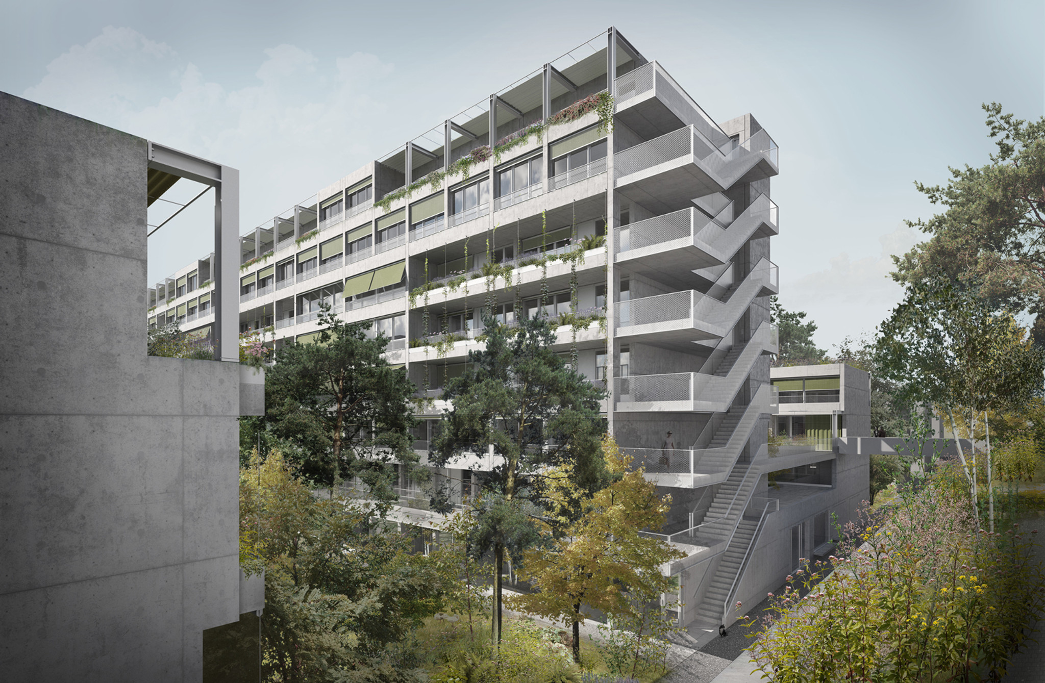 Unité 2.0 mit Anschluss an den Überlandpark: das Siegerprojekt Structure Verte von Robertneun / Penzel Valier