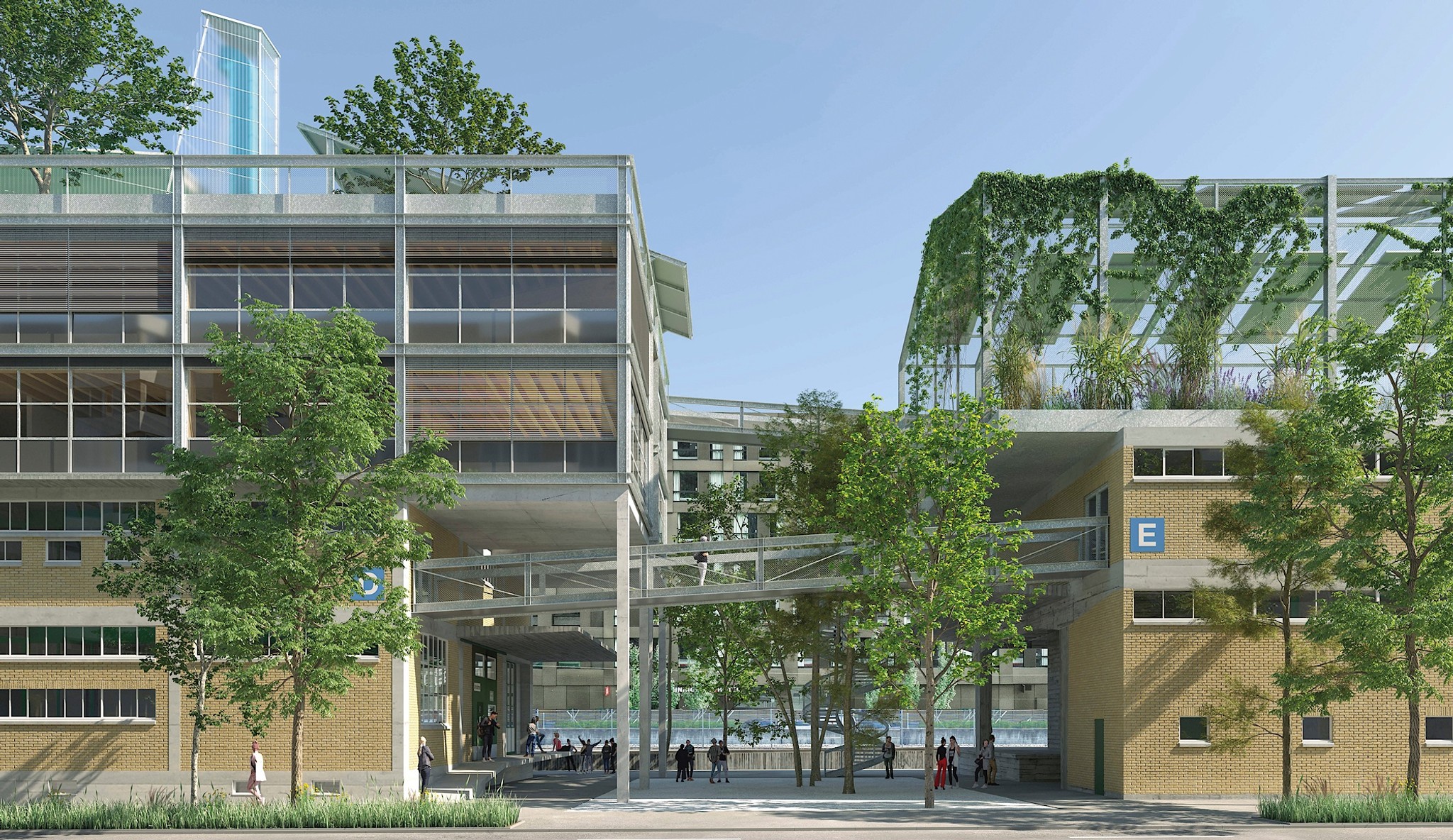 Von der Schulbehörde unerwünscht: Die Transformation der bestehenden Industriehallen zu einer Schule, wie sie im Projekt von Enzmann Fischer Partner und Meyer Dudesek Architekten vorgeschlagen wird.