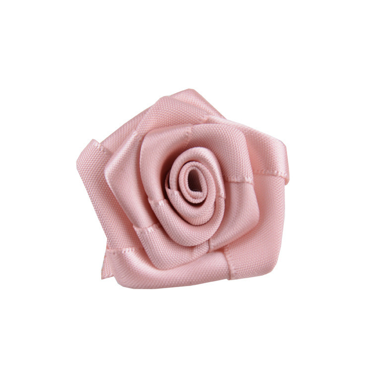 3.5 cm Diameter Solid Color Satin Ribbon Rose Flowers