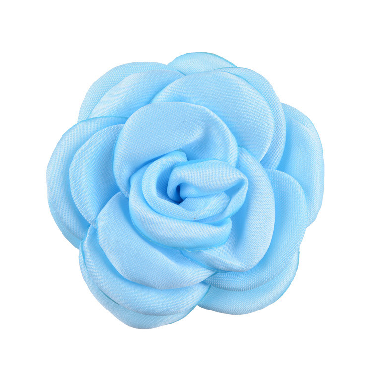 Wholesale Solid Color Satin Fabric Camellia Flowers