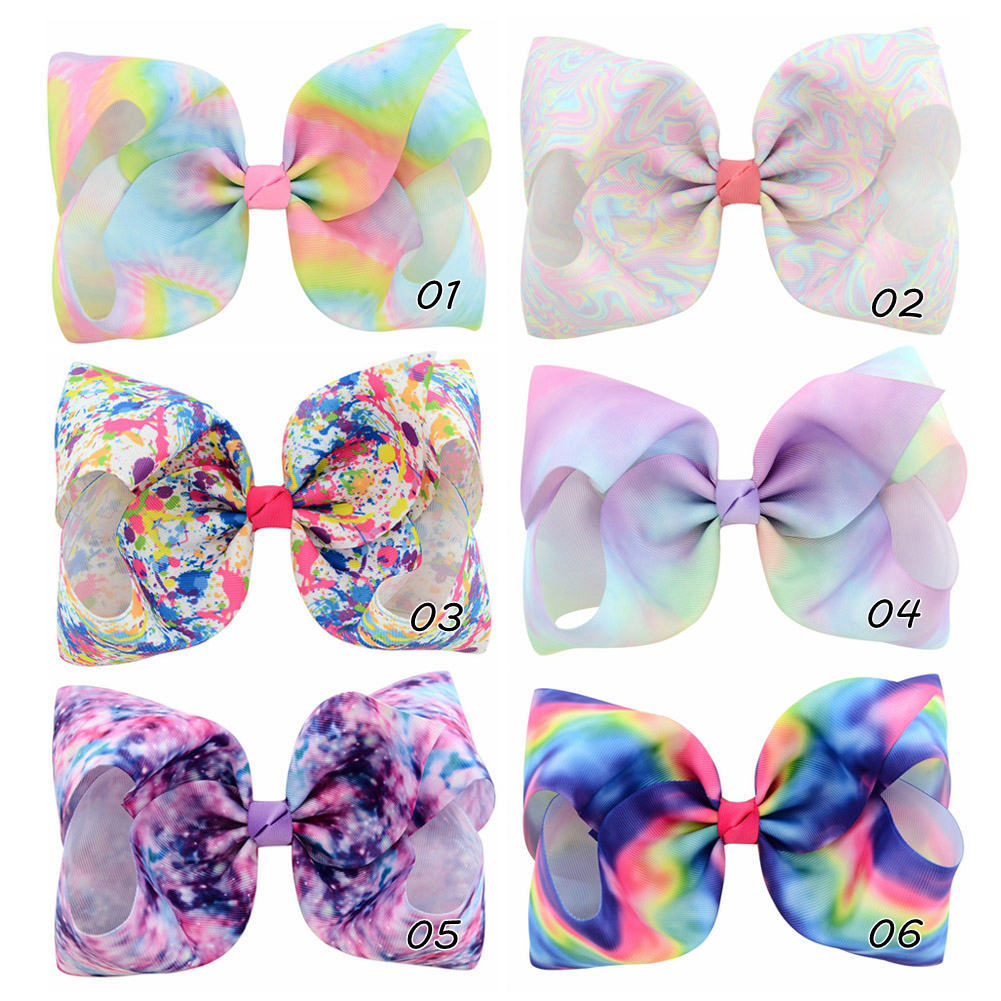 Wholesale 8 Inch Rainbow Grosgrain Ribbon Jojo Siwa Bows