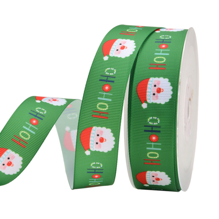 Wholesale Custom Printed Grosgrain Christmas Ribbon For Gift Decoration