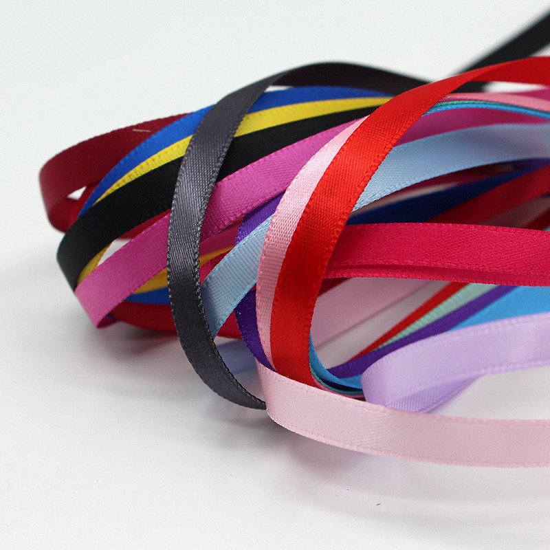 200 Colors Available 6 Mm Single Faced Satin Ribbon 