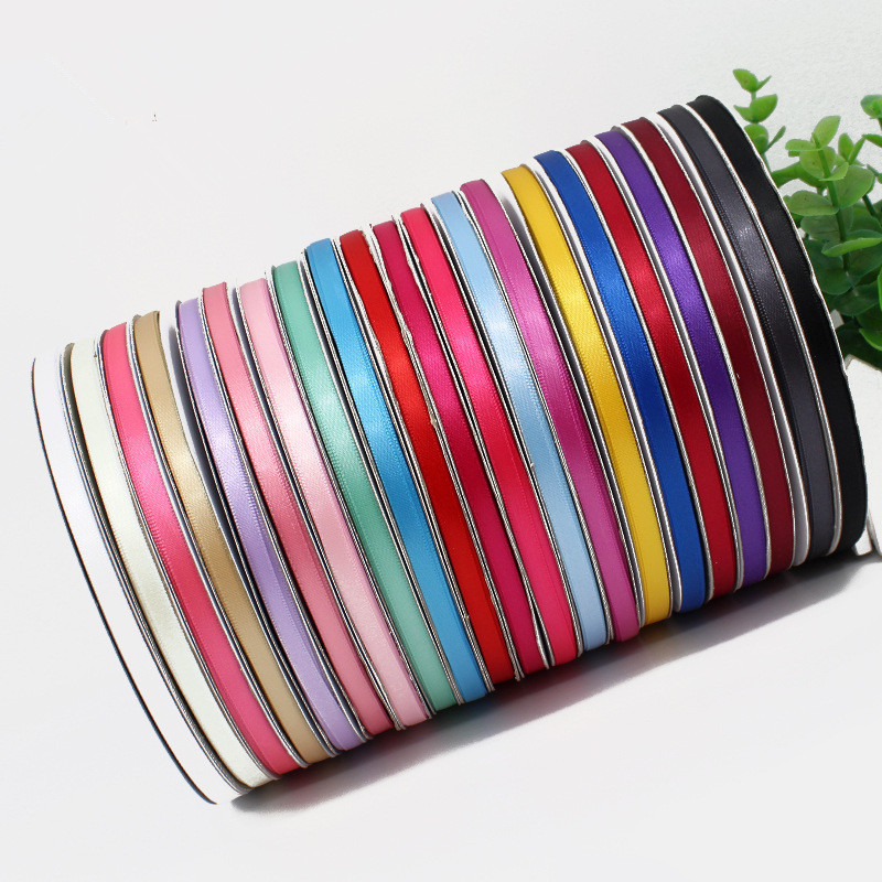 200 Colors Available 6 Mm Single Faced Satin Ribbon