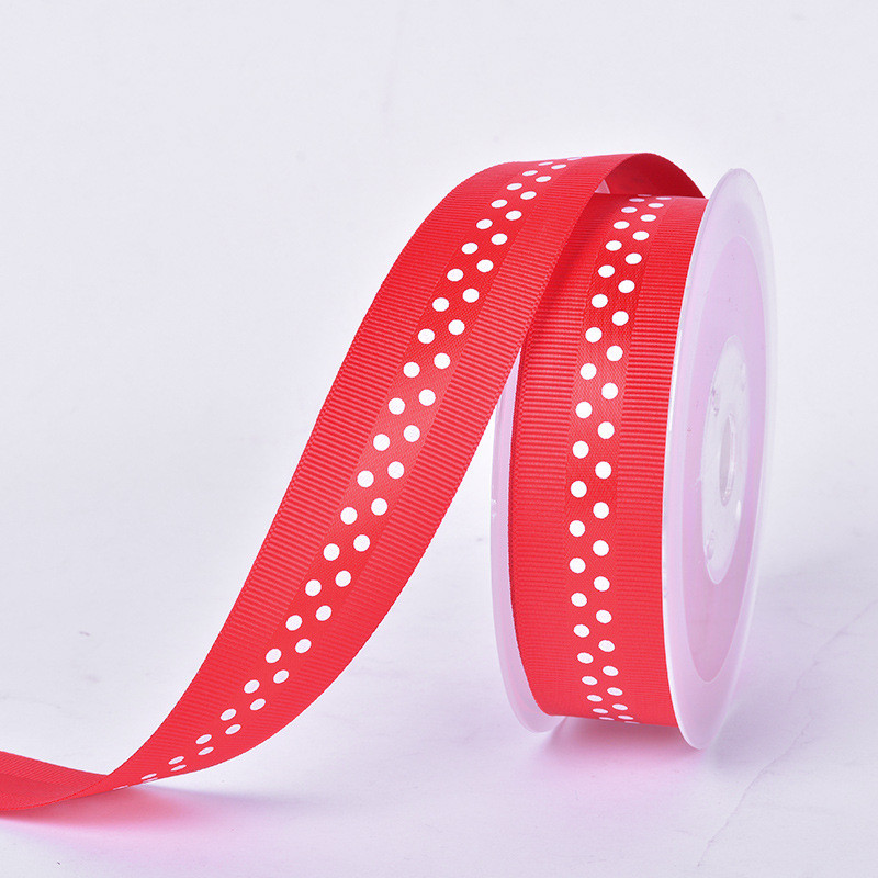 25 Mm Wide Polka Dots Printed Grosgrain Ribbon 8 Colors Available 8787