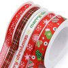 MingRibbon New Arrival 5 rolls/set Red Snowflake Christmas Ribbon For Decorations 5 meters/roll