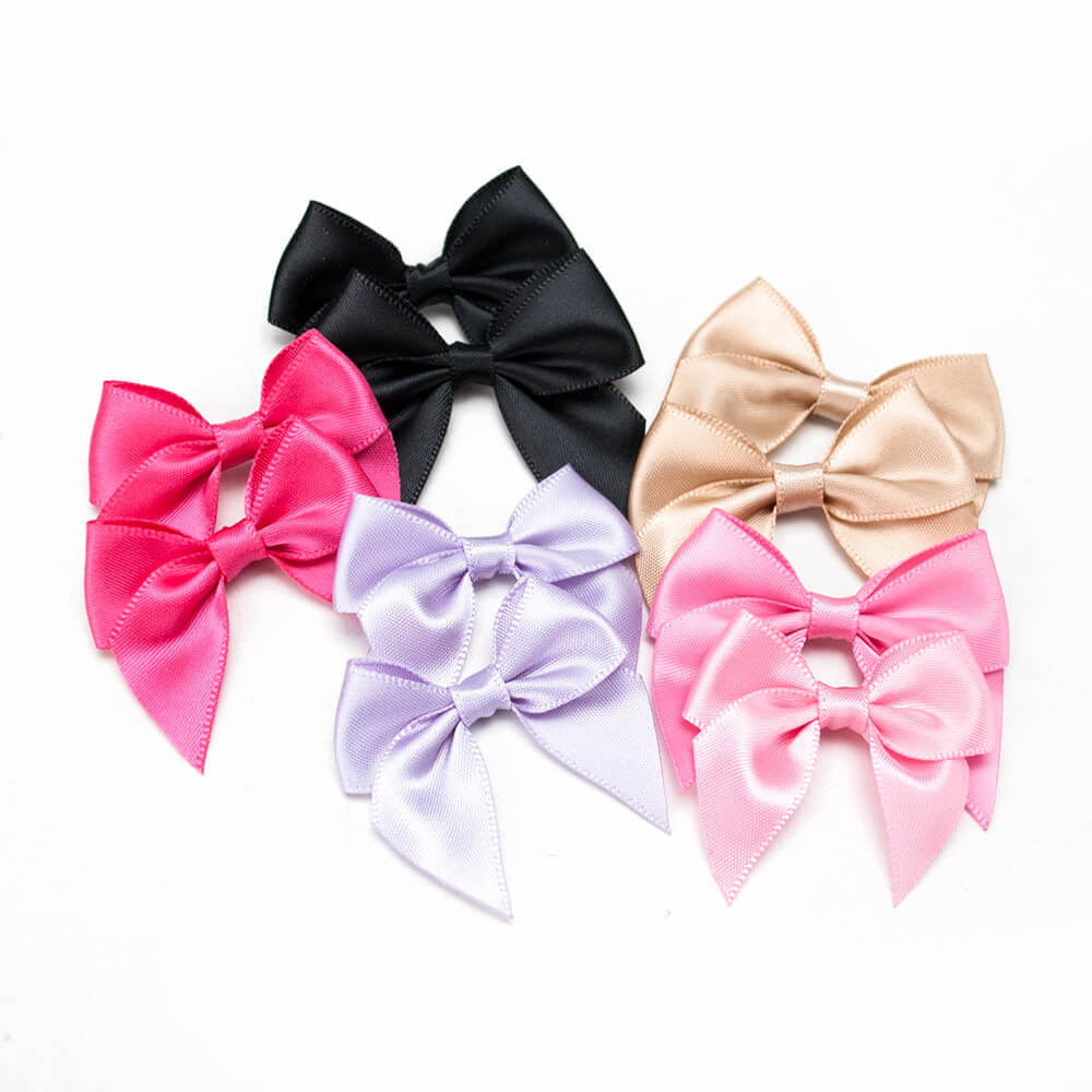 7 cm wide pre made selfadhesive satin ribbon bows 196 colors available