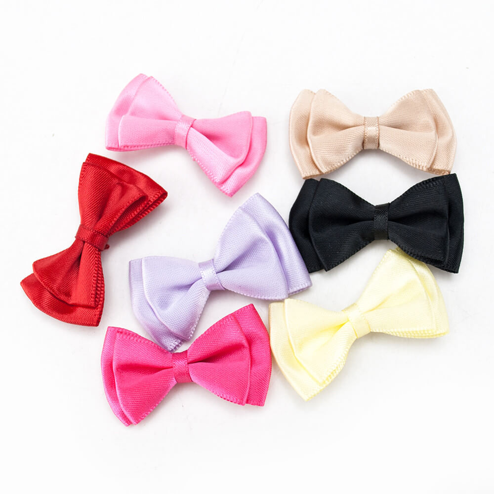 Double bow, pre made satin bow, handmade ribbon bow for DIY