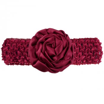 MingRibbon 19 colors Baby Girls Headbands With Satin Flowers