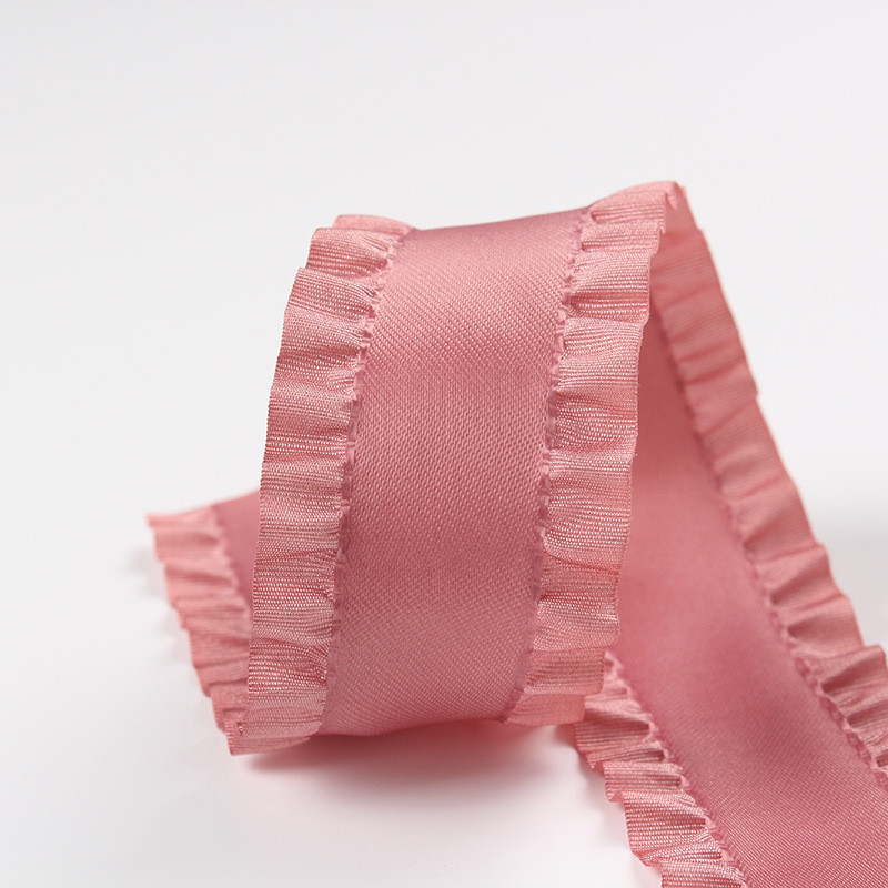 Wholesale double ruffle ribbon, frill ribbon, polyester decorative ...