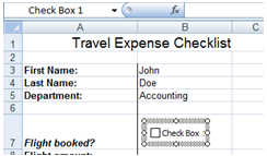 Excel Developer Tools - Checkbox Controls - Checkbox image