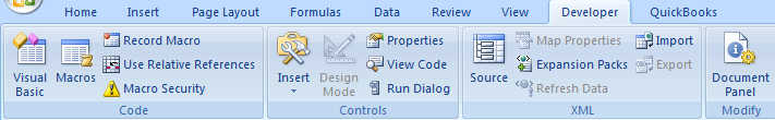 Excel Developer Tools - Checkbox Controls - Developer tab