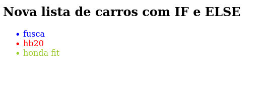 resultado ao utilizar o IF e ELSE