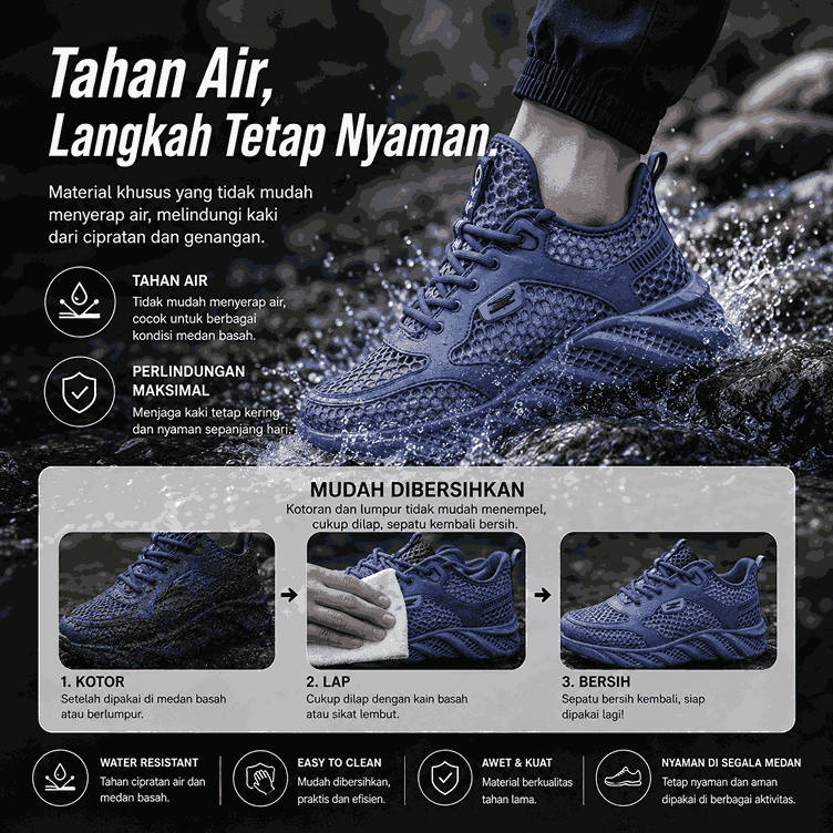 Tiga varian warna hitam biru coklat lengkap