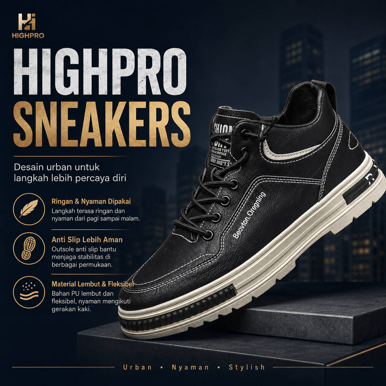 Sepatu Aeroforce varian biru tampak samping