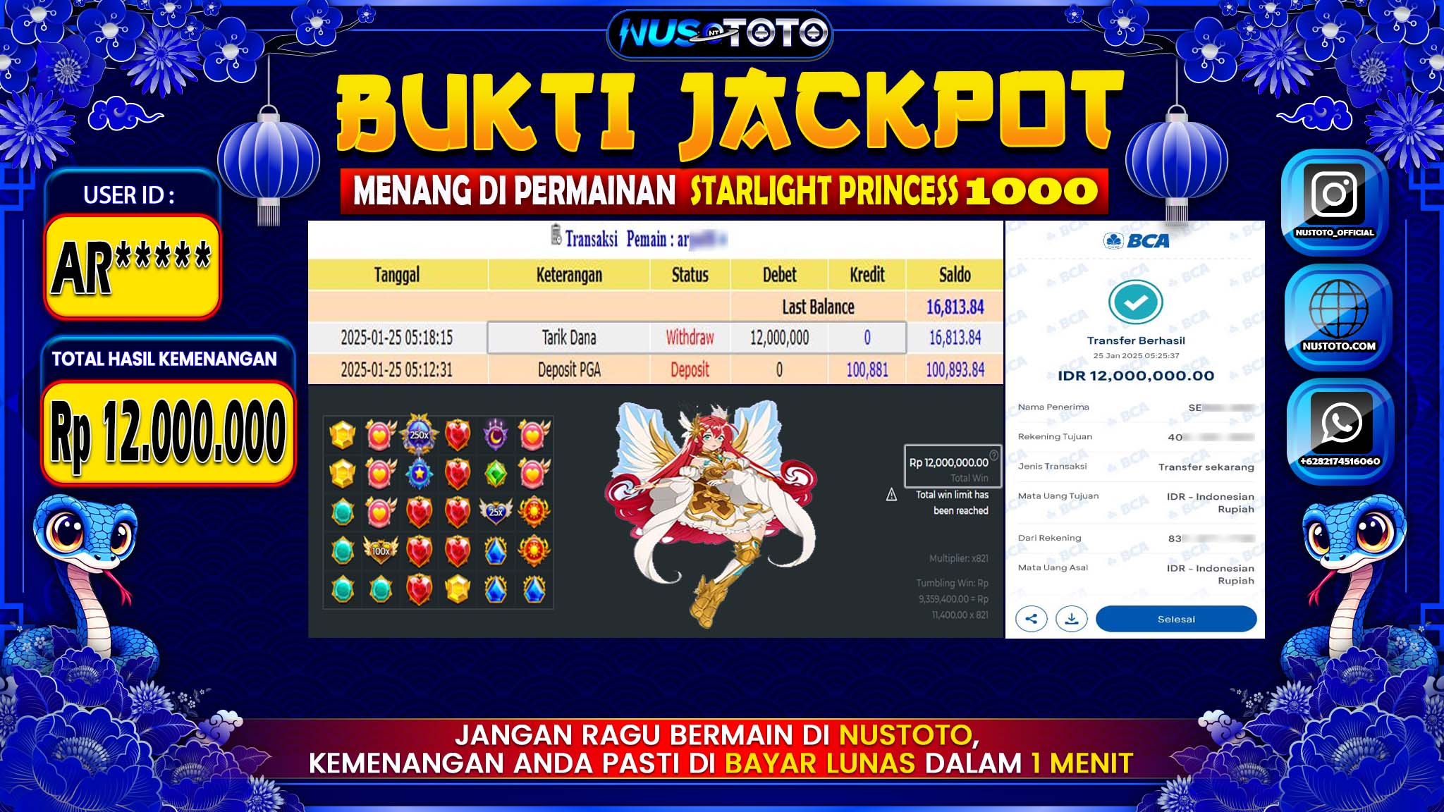 JACKPOT !! MENANG BESAR DI SLOT GATES OF OLYMPUS 15000X MANIA Rp. 30.000.000 LANGSUNG DI BAYAR LUNAS NUSTOTO !!