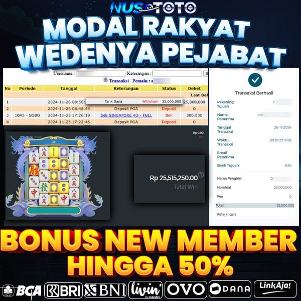 JACKPOT !! MENANG BESAR DI SLOT MAHJONG WAYS 3 Rp.20.000.000 LANGSUNG DI BAYAR LUNAS NUSTOTO !!