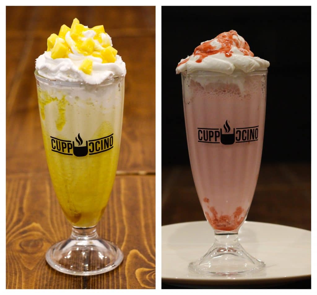 Cuppucino Cafe, Sindhu Bhavan Road - A New Place With New Delicacies. 2 milk shakes| strawberry |mango| whippedcream| cuppucino cafe| summer chlll