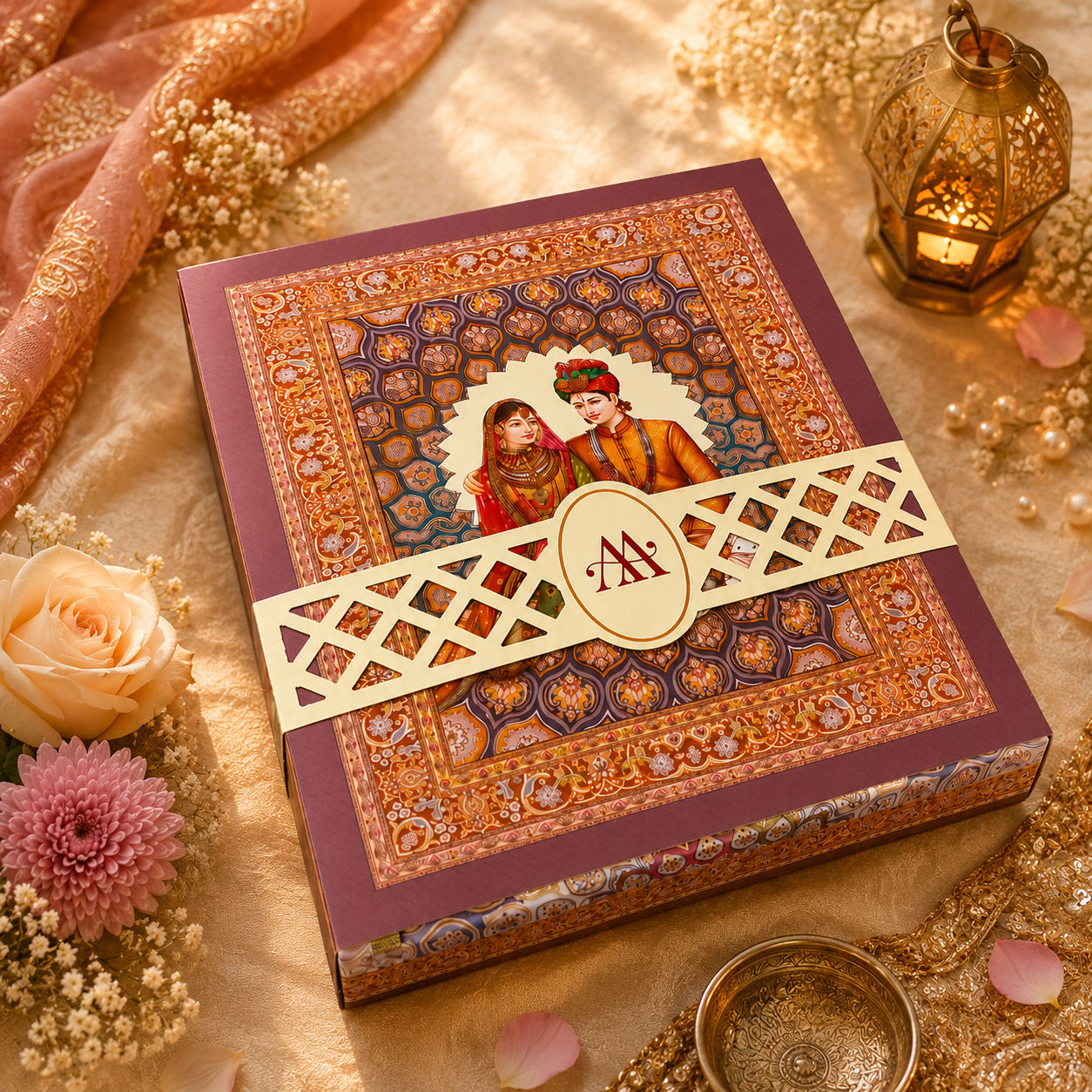 Wedding box close up detail