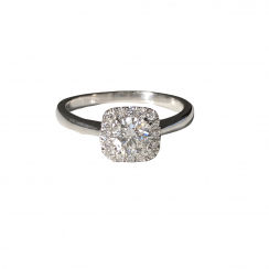 0.52ct Round Diamond Halo Ring