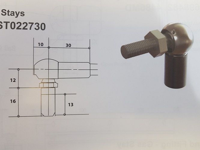 END FITTINGS FOR GAS STAYS BALL STUD Brackets and End Fittings NZ