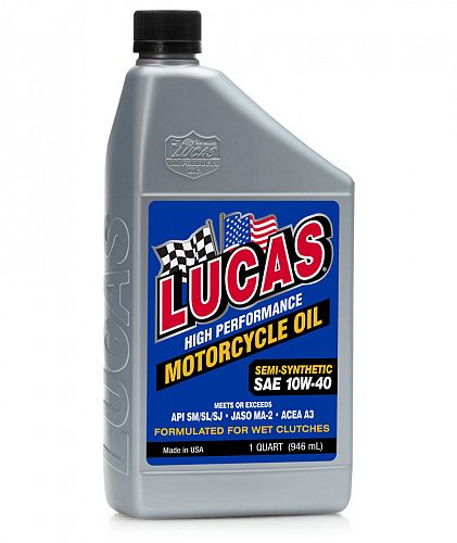 Lucas Semi-Syn SAE 10W-40 Motorcycle Oil 