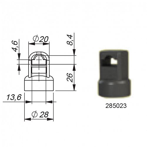 ROD GUIDE AND ADAPTOR - PLASTIC - 8mm ROD GUIDE