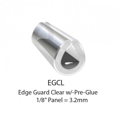 RUBBER EXTRUSIONS - EDGE GUARD 3.2mm PANEL - W/ PRE-GLUE - CLEAR