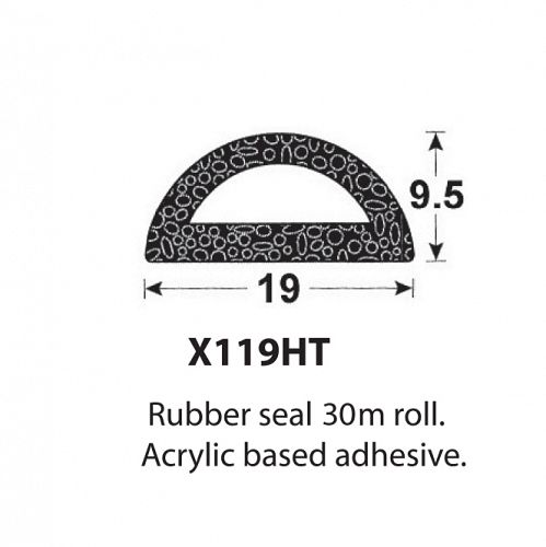 SPONGE RUBBER SEALS - 19x9.5mm