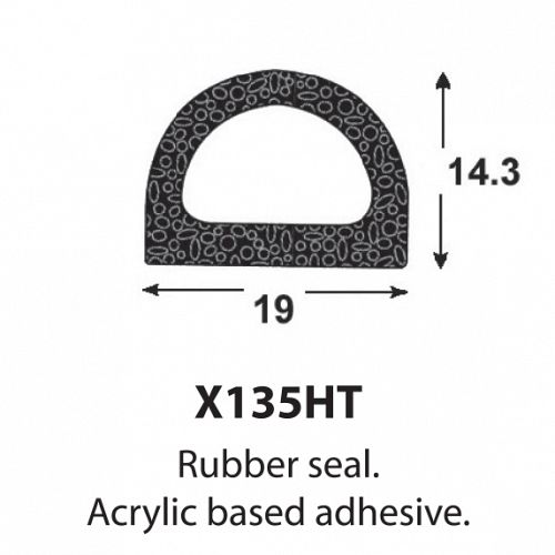 SPONGE RUBBER SEALS - 19x14.5mm