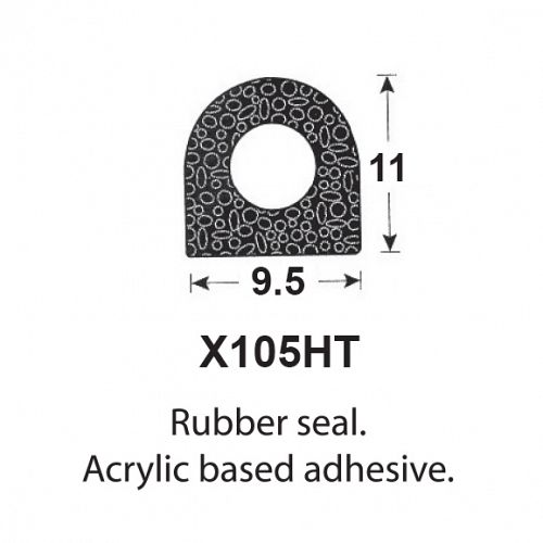 SPONGE RUBBER SEALS - 9.5x11mm