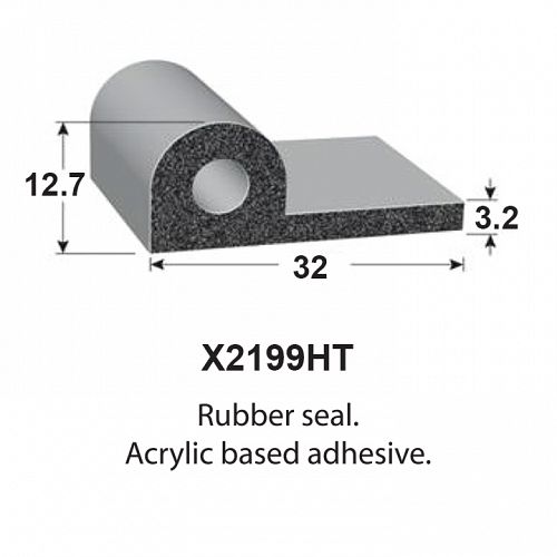 SPONGE RUBBER SEALS - 32x12.7mm