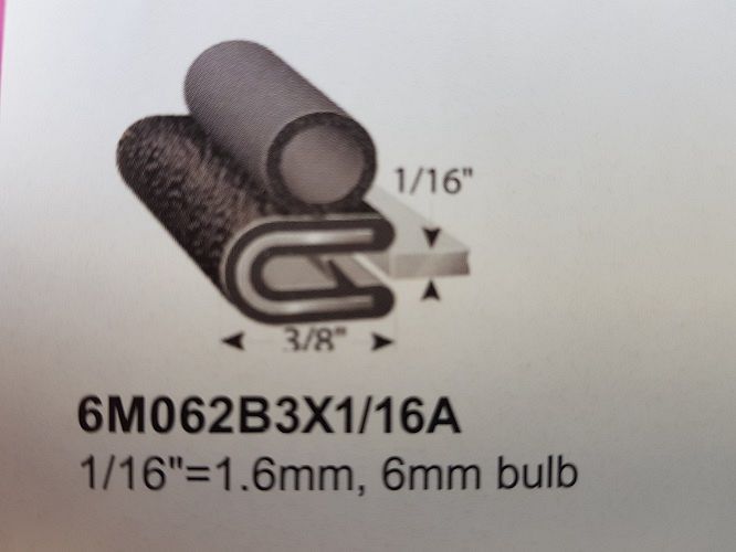 PINCHWELD WITH 6mm BULB - 1.6mm PANEL (1/16