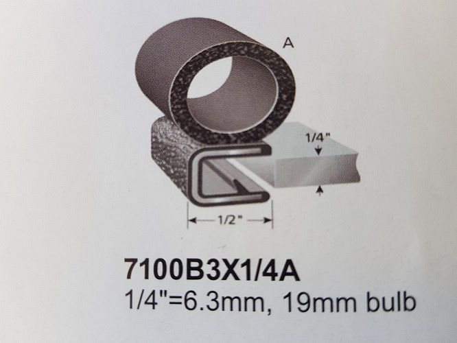 PINCHWELD WITH 19mm BULB - 6.3mm PANEL (1/4")