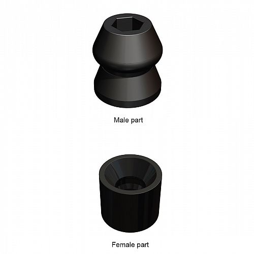 RUBBER DOOR HOLDER - FEMALE PART (BLACK)