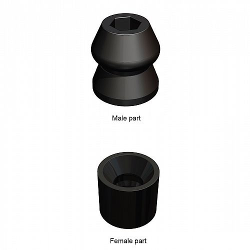 RUBBER DOOR HOLDER - MALE PART (BLACK)