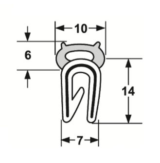 PINCHWELD-EPDM TOP BULB SEAL-SCHLEGEL WIRE CAGE