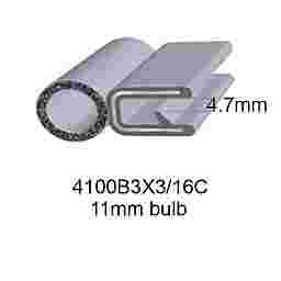 RUBBER EDGE TRIMS WITH 11mm BULB - 4.7mm PANEL (3/16")