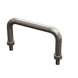 D HANDLE 39mm HIGH X 100mm S/STEEL  W/ THREAD - 6mm 