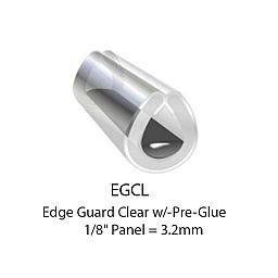 RUBBER EXTRUSIONS - EDGE GUARD 3.2mm PANEL - W/ PRE-GLUE - CLEAR