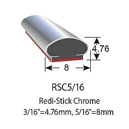 RUBBER EXTRUSIONS - REDI-STICK CHROME - 4.76x8mm 
