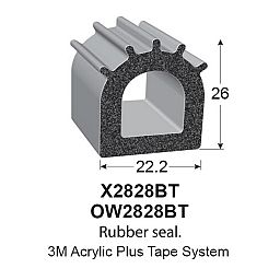 SPONGE RUBBER SEALS - 22.2x26mm (MADE BY 3M)