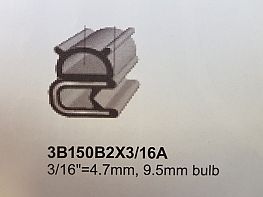 PINCHWELD BLACK SIDE BULB WITH FLAPS 9.5mm