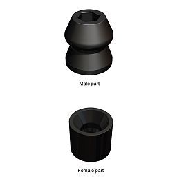 RUBBER DOOR HOLDER - FEMALE PART (BLACK)