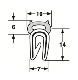 PINCHWELD-EPDM TOP BULB SEAL-SCHLEGEL WIRE CAGE