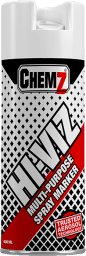 CHEMZ HI-VIZ WHITE MARKER SPRAY UPSIDE DOWN