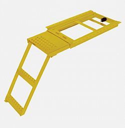 PULLOUT LADDER WITH PLATFORM - 2 STEP YELLOW