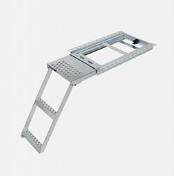 PULLOUT LADDER WITH PLATFORM - 3 STEP ZINC