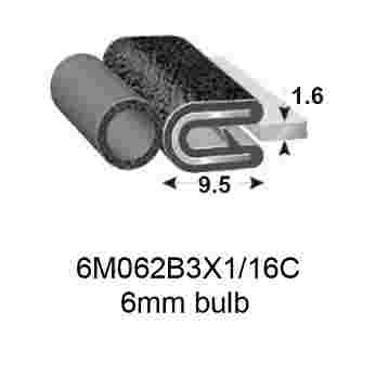 PINCHWELD BLACK TOP BULB 6mm