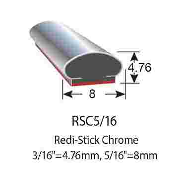 RUBBER EXTRUSIONS - REDI-STICK CHROME - 4.76x8mm 